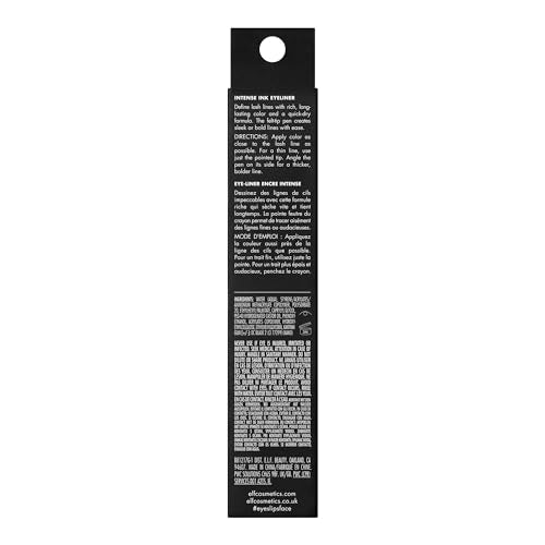 e.l.f. Intense Ink Eyeliner - Long-Lasting Black Color, Precision Tip, Vegan, Pack of 2