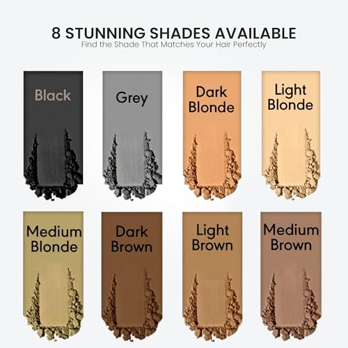 FIXXIE Black Hairline Powder - Root Touch Up, Windproof & Sweatproof Concealer with Mirror & Puff