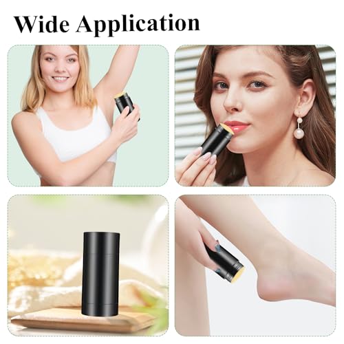 Mirrline 1oz Black Refillable Deodorant Containers Pack of 12 - DIY & Travel
