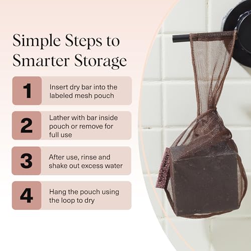 Kitsch Soap Saver Bag Set – Eco-Friendly Mesh Holder for Bars
