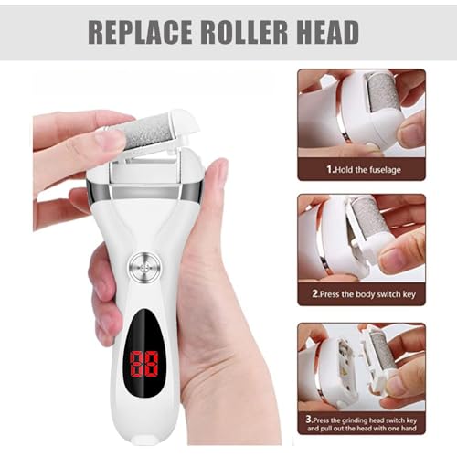 6 Pack Tough Coarse Replacement Roller Heads for Electric Callus Removers - Foot Pedicure Tools