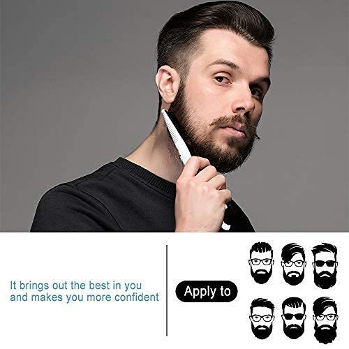 Men's Beard Straightener Comb - Electric Heated Styling Brush, Travel Portable