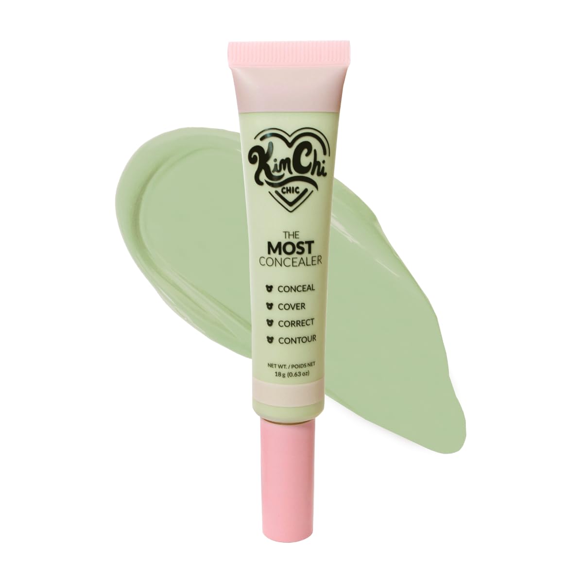 KimChiChic Concealer - Full Coverage Water Resistant Multi-Use Formula | Matte Satin Finish | 0.63 oz, 01-Ivory