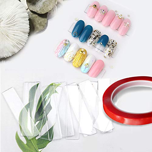 100Pcs Clear Acrylic Nail Art Display Stand with Double-Sided Tape