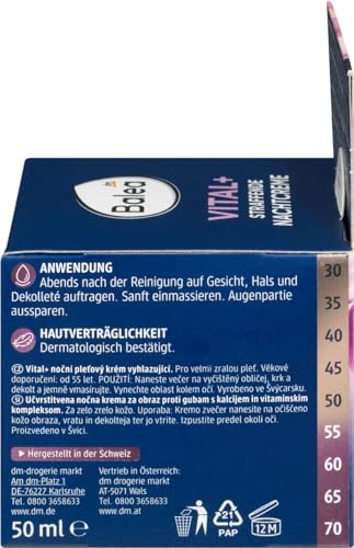 Balea Vital+ Intensive Night Cream for Very Mature Skin - 50ml