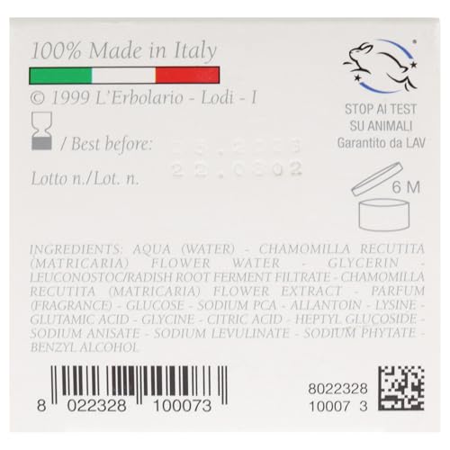 L'Erbolario Chamomile Water Toner - Alcohol-Free Moisturizer for Dry Skin - 6.7 oz