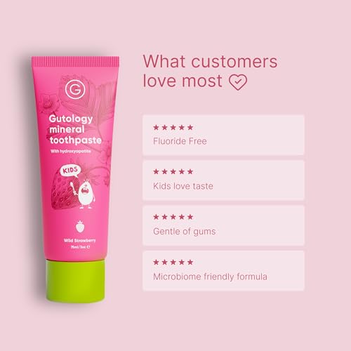 Gutology Kids Hydroxyapatite Toothpaste 3oz - Fluoride Free Strawberry
