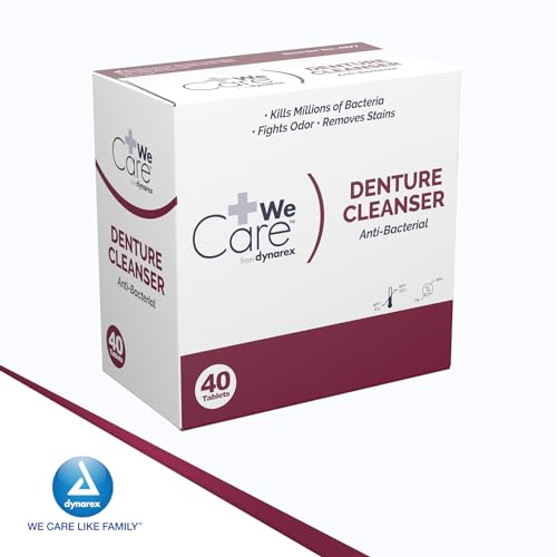 Dynarex Denture Cleanser Tablets - Peppermint, 40 Count