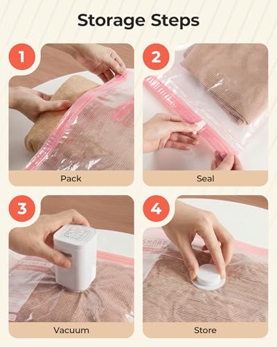 BAGSMART Travel Vacuum Bags Kit with Electric Pump - 12PC