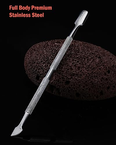 BEZOX Stainless Steel Cuticle Pusher - Double-Ended Manicure Tool