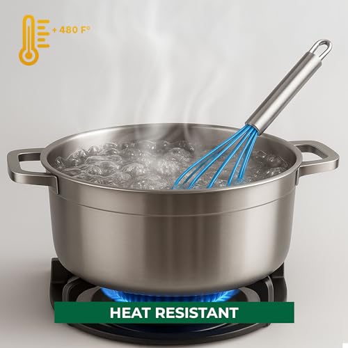 Freshware Silicone Whisk Set - 3 Non-Scratch Cooking Whisks