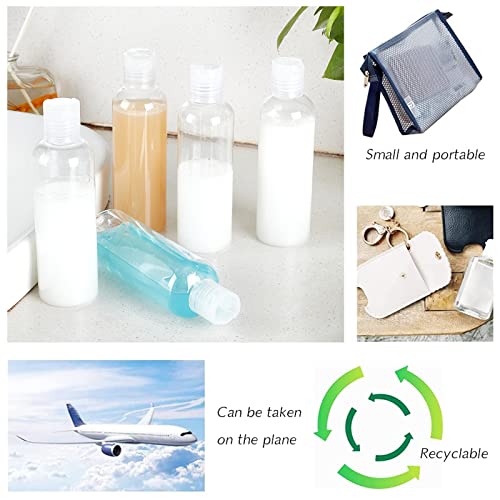 BENECREAT 8 Pack 6.7 oz Clear PET Travel Bottles with Press Disc Cap