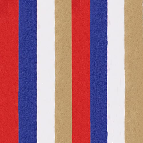 8 Rolls Crepe Paper Streamers for Party Decorations - Red, Blue, White & Gold