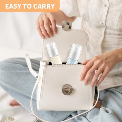 1oz Airless Pump Bottles - Travel Lotion Dispenser, 18 Pack