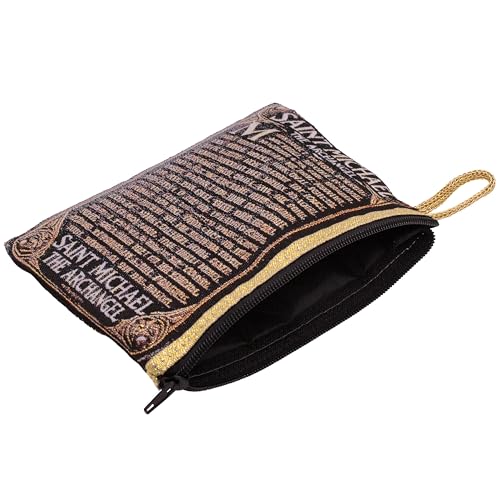 Religious Tapestry Rosary Pouch with Zipper - St. Michael, Holy Family