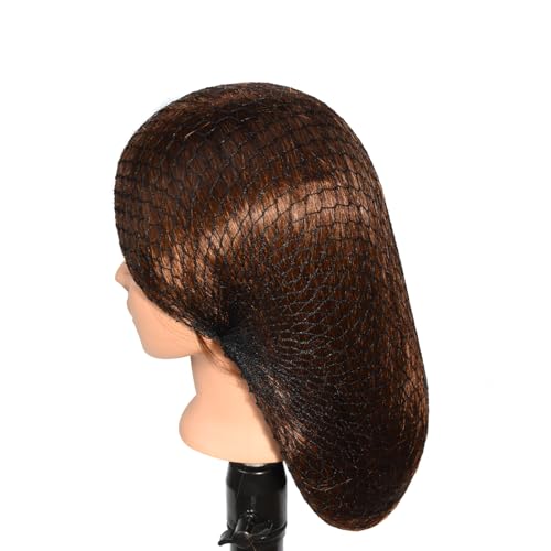 12 Pcs 18 Inch Thick Elastic Hair Nets for Women - Durable & Breathable
