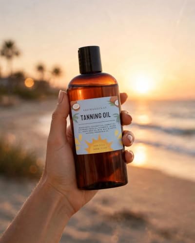 Natural Carrot Tanning Oil for Deep Golden Glow, Hydrating Sun Protection 3.5oz