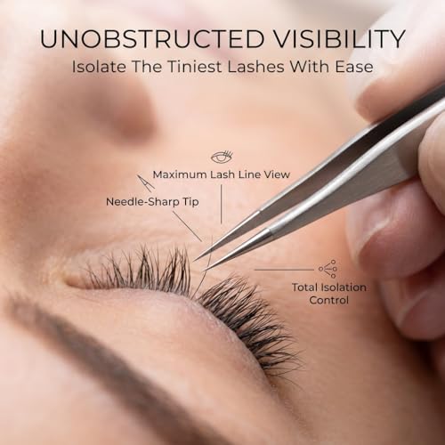 Coco's Closet Pointed Isolation Tweezers - Stainless Steel for Lash Extensions