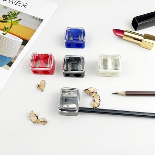5-Pack Dual Hole Cosmetic Pencil Sharpeners for Lip & Eyeliner