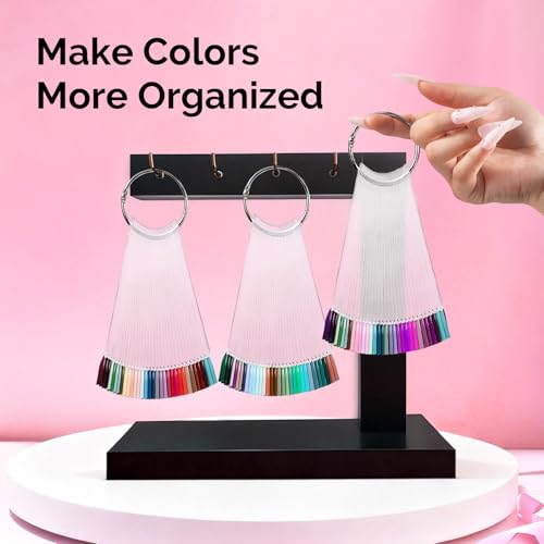 MelodySusie 100 Clear Nail Swatch Sticks with Ring - Practice Tips