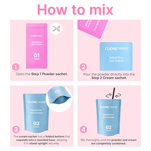 CLIONE PRIME Korean Brow Tone Changer - Gentle Brow Bleach Kit (5 Pack)
