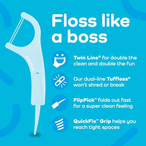 Plackers Whitening Floss Picks - 225 Count Twin Line Design