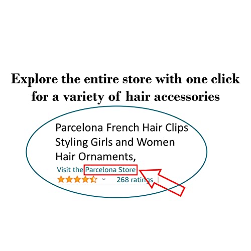 Parcelona French Tortoise Shell Pony Hair Claw Clip - Elegant, No-Slip Grip, 1.75 inch