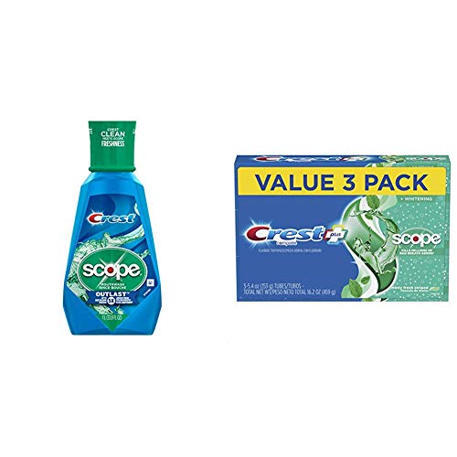 Crest Scope Outlast Mouthwash and Complete Whitening Toothpaste Triple Pack