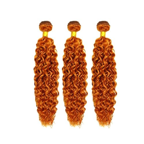 Aikebi 350 Ginger Orange Water Wave Human Hair Bundles 8-12 Inch