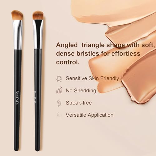 BeeYoYe Triangle Concealer Brush for Under Eye & Precise Makeup Blending