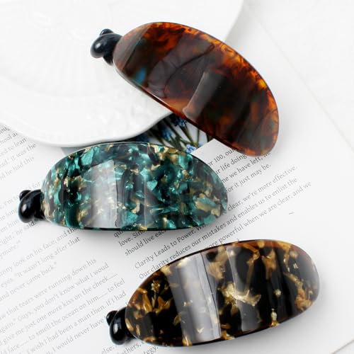 Mistofu Amber 02 French Curved Hair Clip No Slip Strong Grip for Thick & Medium Hair