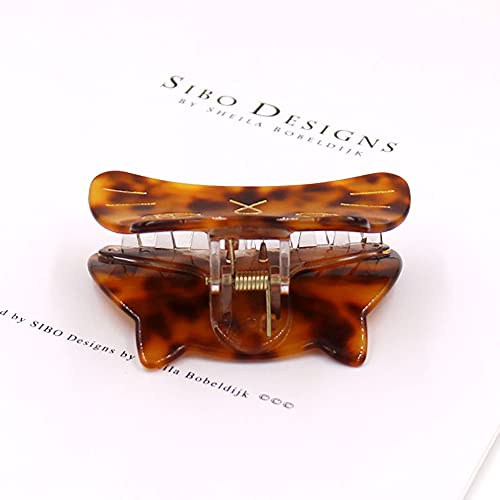 Yusier 2-Pack Cat Claw Hair Clips for Women & Girls - Tortoiseshell Design