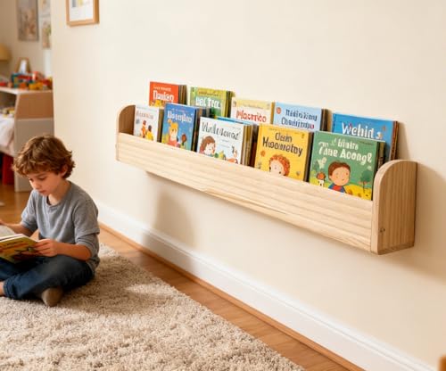 Solid Wood Bookshelf Organizer for Kids & Adults - Set of 2