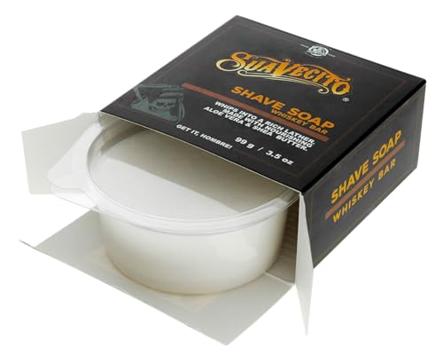 Suavecito Whiskey Bar Shave Soap 3.5oz Pack of 2 - Men's Grooming, Softens Hair