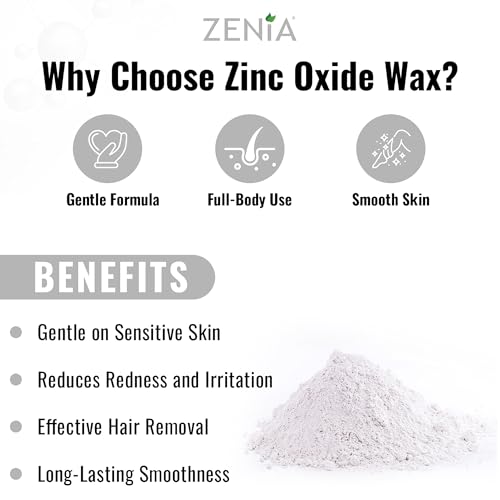 Zenia Zinc Oxide Wax for Sensitive Skin - 14oz Soft Hair Removal Wax