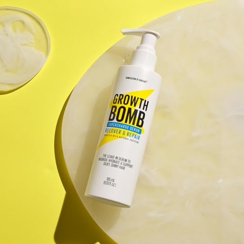 Growth Bomb Supercharge Serum 6.25 Fl Oz - Anti-Frizz Leave-In Hair Treatment for Dry & Damaged Hair