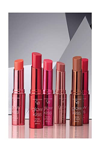 Golden Rose Glow Kiss Tinted Lip Balm SPF15 - Vegan Strawberry Shade