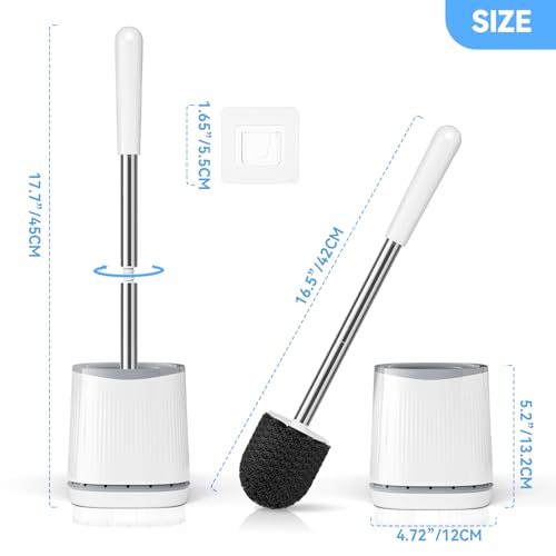 TRENTI Toilet Brush and Holder Set - Compact Wall-Mounted Design