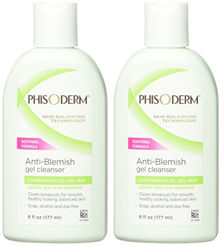 Phisoderm Anti-Blemish Gel Cleanser 6 oz Pack of 2 for Acne-Prone Skin
