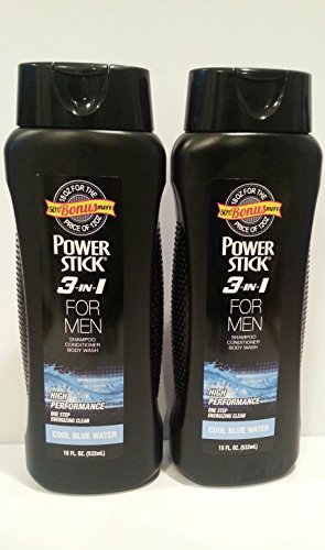 Power Stick 3-in-1 Men's Body Wash, Shampoo & Conditioner - Cool Blue Water