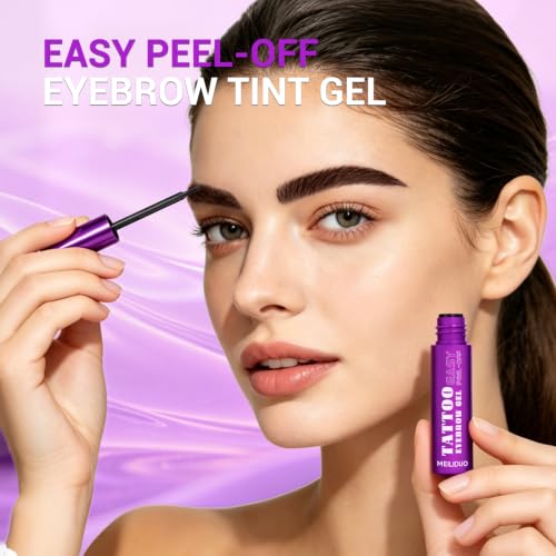 Meiliduo Tattoo Brow Gel Peel-Off - Lasts Up to 3 Days, Dark Brown