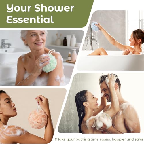 Yolaist Loofah Sponge 4 Pack - Exfoliating Bath Scrubber
