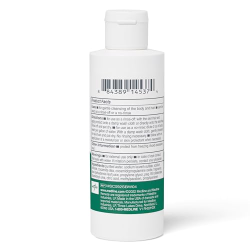 Medline Remedy Essentials Shampoo & Body Wash - 2 Fl Oz, Aloe Gel Cleanser for Sensitive Skin