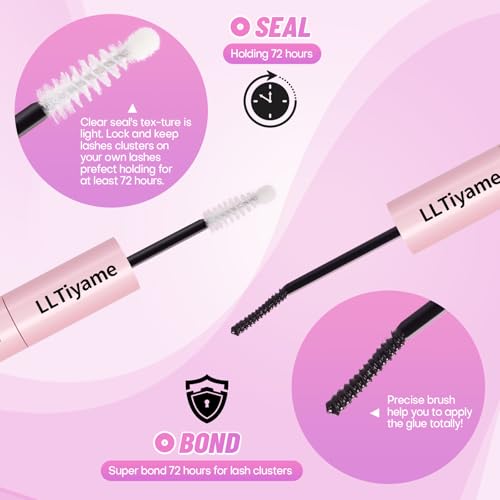 728Pcs Eyelash Cluster Kit with Bond & Seal - Fluffy Volume False Eyelashes for DIY Extensions
