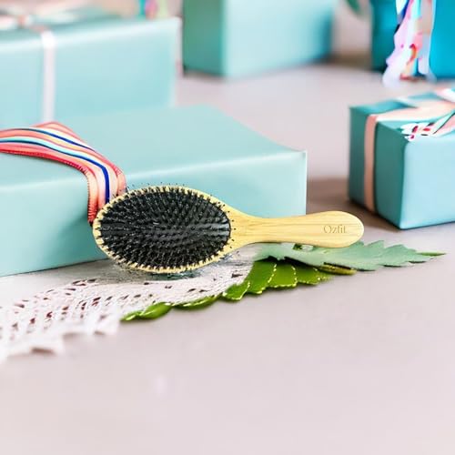 OZFIT Dual-Bristle Round Hair Brush for Smoothing & Detangling