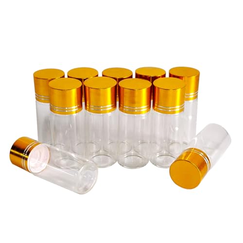 30 Pack Clear Glass Sample Jars with Aluminum Screw Caps - 5/10/15ml for Essential Oils, Spices, Wedding Favors, Message Bottles