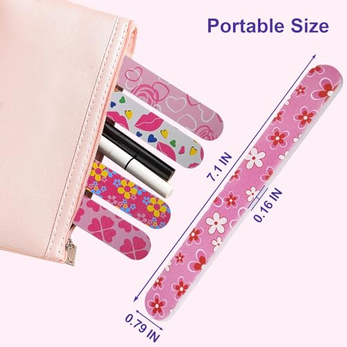24 Pack Colorful Dual-Sided Nail Files - 180 Grit Emery Board