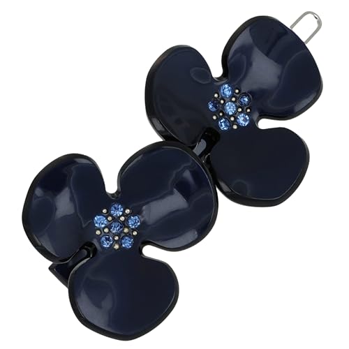 L. Erickson Shelly Navy Small Flower Hair Clip for Fine Hair