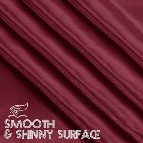 84 Inch Satin Round Tablecloth - Light Burgundy, Elegant Design