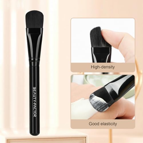 BEAUTYFACTOR Black-02 Facial Mask Brush Applicator Soft Hair for Even, Mess-Free Mask Application